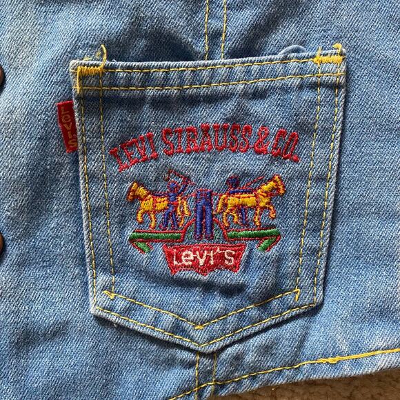 Levi Strauss & Co. Levi's Western Denim Vest Kids Sz 5 - Picture 6 of 10